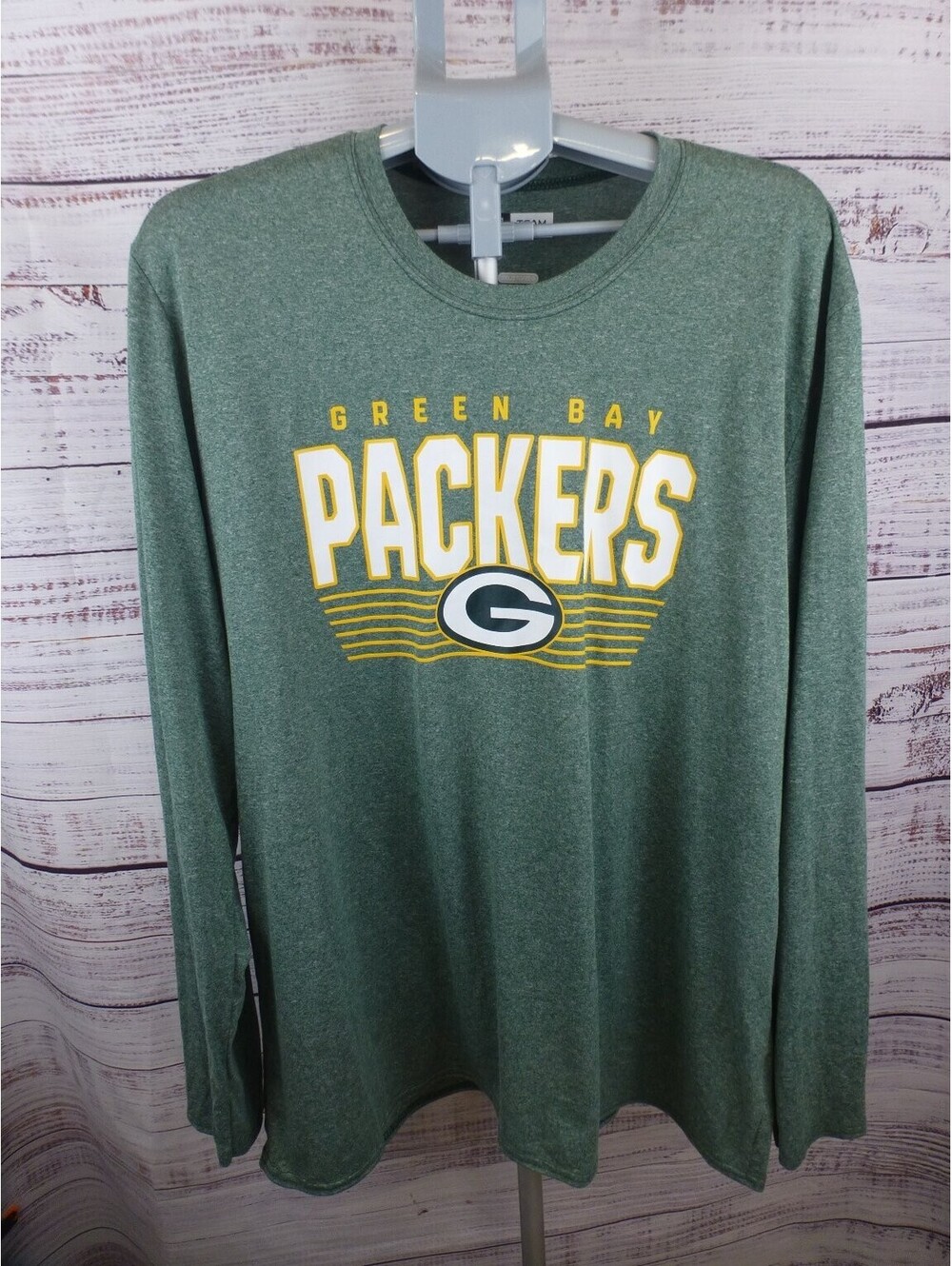 Green Bay Packers NFL Team Apparel Men's 2XL Long Sleeve Fan T-Shirt Green - K2A